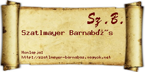 Szatlmayer Barnabás névjegykártya
